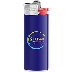 BIC® J25 Feuerzeug Corpus Dunkelblau/Boden Weiss/Drücker Rot/Chromkappe