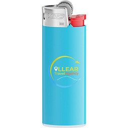 BIC® J25 Feuerzeug Corpus Hellblau/Boden Weiss/Drücker Rot/Chromkappe
