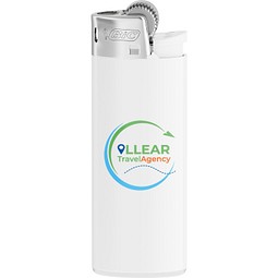 BIC® J25 Feuerzeug Corpus Opak Weiss/Boden Weiss/Drücker Weiss/Chromkappe