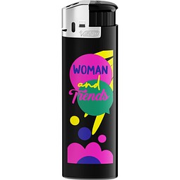 BIC® J38 Chrom Haubenfeuerzeug Corpus Schwarz/Boden Schwarz/Drücker Schwarz/Chromkappe