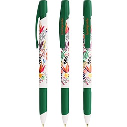 BIC® Media Clic Grip Ecolutions® Kugelschreiber Weiß/Grün Blaue Tinte