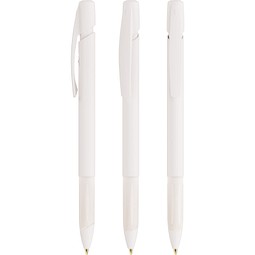 BIC® Media Clic Grip Kugelschreiber Weiß/Gefrostetes Weiß Blaue Tinte