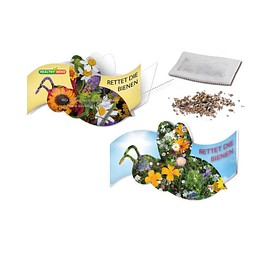 Bienen Klappkärtchen mit Samen, Individuell, 1-seit. Druck