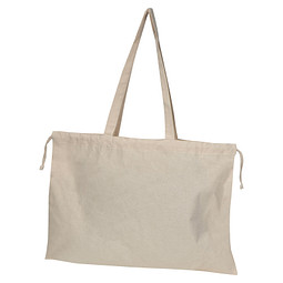Bio Baumwolltasche (GOTS) mit Verschluss , beige
