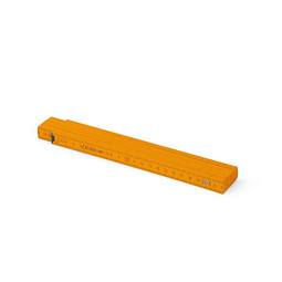 Metrie® Holz-Zollstock "Block 52", 2 m, orange, schwarze Skala