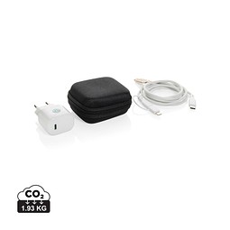 Boost 2-tlg. 20W Type-C Ladeset aus RCS recyceltem PET, schwarz