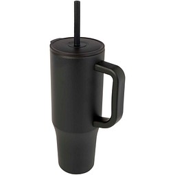 Brady 900 ml RCS-zertifizierter Isolierbecher mit Silikon Trinkhalm, schwarz