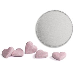 Brauseherzen in Mini Clic Clac Box, 16 g, blank, ohne Druck