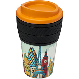 Brite-Americano Isolierbecher mit Schutzring Reifen-Design, 350 ml, orange