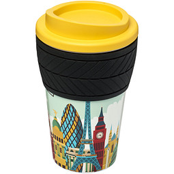 Brite-Americano Isolierbecher mit Schutzring Reifenprofil, 350 ml, gelb