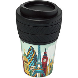 Brite-Americano Isolierbecher mit Schutzring Reifenprofil, 350 ml, schwarz