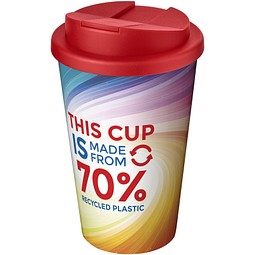 Brite-Americano® Eco 350 ml Isolierbecher mit auslaufsicherem Deckel, rot