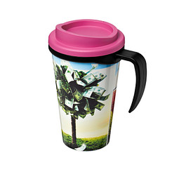 Brite-Ameriano® Grande Isolierbecher, 350 ml, schwarz,rosa