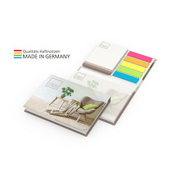 Geiger-Notes Brüssel green+blue Haftnotizen, inkl. Druck, Bookcover Recycling-Matt