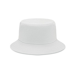 Mitarbeitergeschenk Bucket Hut – weiß – mit Logodruck 260g/m² Baumwolle aus gebürsteter Baumwolle als moderner Beanie für Firmenevents