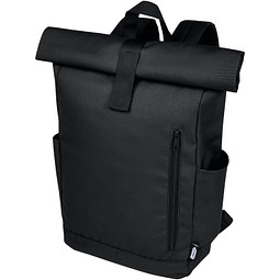 rPET Roll-Top Rucksack Byron, schwarz