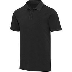Calgary Poloshirt für Herren im Washed Look, 200 g/m2, schwarz, XL