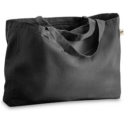 CAMDEN. Tragetasche aus Baumwolle (50%), recycelter Baumwolle (30%) und polyester (20% rPET) (280 g/m²), Schwarz
