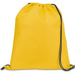 CARNABY. 210D Rucksacktasche mit schwarzen Zugbändern, Gelb