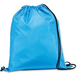 CARNABY. 210D Rucksacktasche mit schwarzen Zugbändern, Hellblau