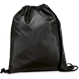 CARNABY. 210D Rucksacktasche mit schwarzen Zugbändern, Schwarz