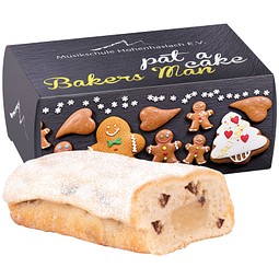 Christstollen Mini in Werbebox, inkl. Druck, bunt