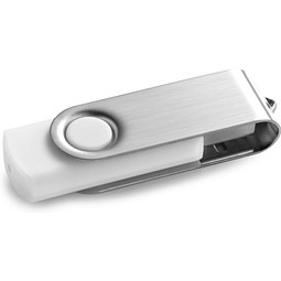 CLAUDIUS 8GB. USB-Stick 8 GB mit Metallclip, Weiß