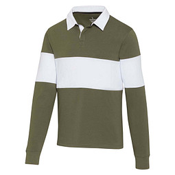 Clyde Rugby Polo Sweatshirt Unisex, grün / weiß, S