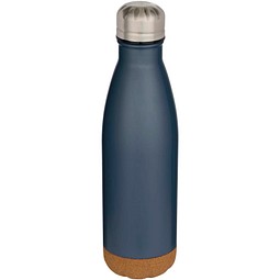 Cove 500 ml doppelwandige, vakuumisolierte Trinkflasche aus Edelstahl mit Korkdetails, hale blau