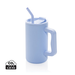 Cube Becher aus RCS recyceltem Stahl 800ml, hellblau