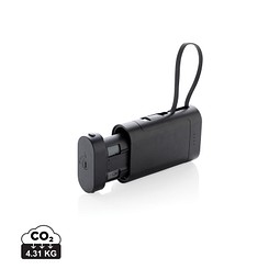 CycleCell 10.000mah Powerbank mit herausnehmbarer Batterie, schwarz