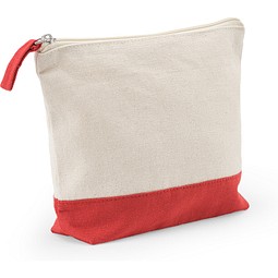 DAPHNE. Kosmetiktasche aus 100 % Baumwolle (340 g/m²), zweifarbig, Rot