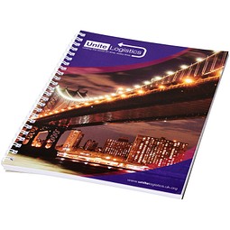 Desk-Mate® A4 Spiralnotizbuch mit bedruckter Rückseite, weiß, 50 pages