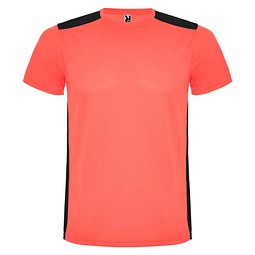Detroit T-Shirt Unisex, Fluor Coral / schwarz, XL