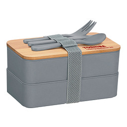Doppel-Lunchbox, grau