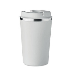 Kundengeschenk Thermobecher doppelwandig – weiß – mit Logodruck 350 ml für das Mitarbeiter-Onboarding