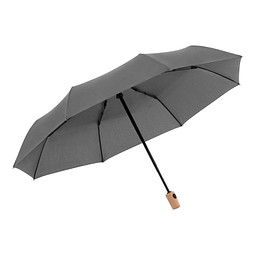 doppler® Auf-Zu-Automatik-Taschenschirm mit Holzgriff, slate grey