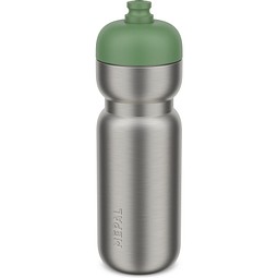 edelstahl trinkflasche pull sport 800 ml - moss green, grün