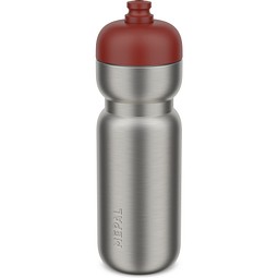 edelstahl trinkflasche pull sport 800 ml - mountain red , rot