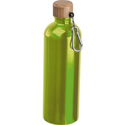 Edelstahltrinkflasche mit Karabiner, 750ml, apfelgrün