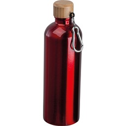 Edelstahltrinkflasche mit Karabiner, 750ml, rot