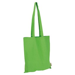 Einkaufstasche mit langen Henkeln aus recycelter Baumwolle und RPET  , apfelgrün