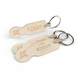 Einkaufswagen-Chip Branch inkl. Schlüsselanhänger, natur