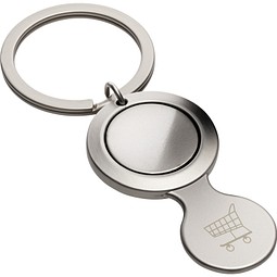 Einkaufswagenlöser Metall mit Caddy-Chip, silber-matt