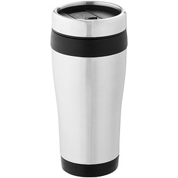 Thermobecher Elwood, 470 ml, silber/schwarz