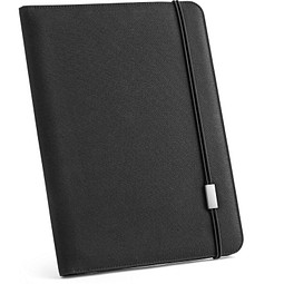 EMERGE FOLDER II. A4 Mappe aus recyceltem Polyester (100% rPET) 300D mit elastischem Verschluss, Schwarz