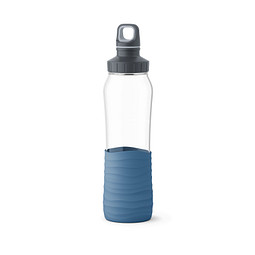 EMSA Glas Trinkflasche Drink2Go, 700 ml, aqua-blau