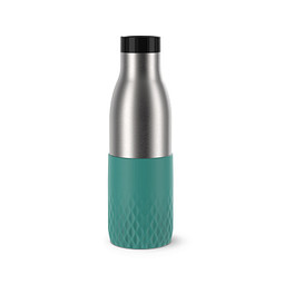 EMSA Trinkflasche Bludrop Sleeve, 500 ml, silber/grün.