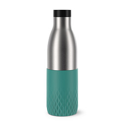 EMSA Trinkflasche Bludrop Sleeve, 700 ml, silber/grün.