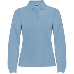 Estrella Langarm Poloshirt für Damen, himmelblau, L